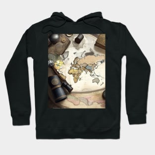 A vintage world map. Hoodie